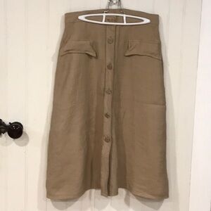 Baraschi neutral beige light week button up skirt